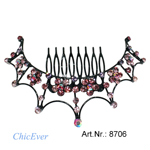 Haarkamm Krone lila 8706 - zum Schließen ins Bild klicken